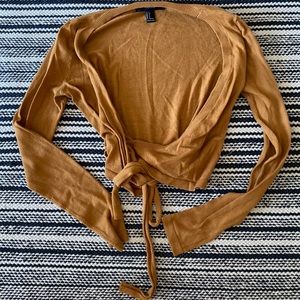 Mustard tie crop top